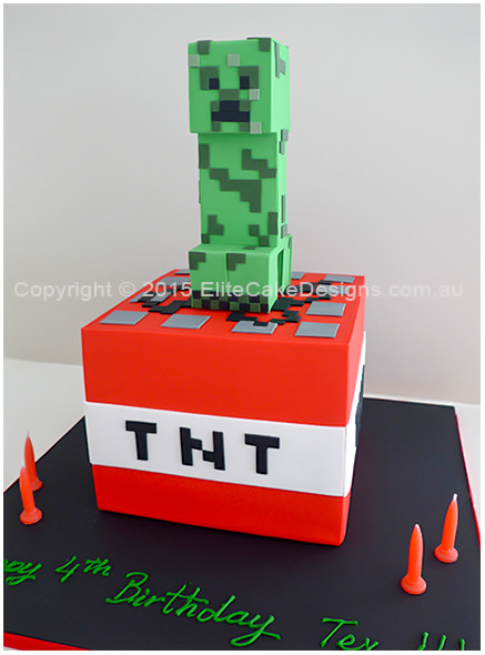 Minecraft Creeper Birthday cake idea for a boy